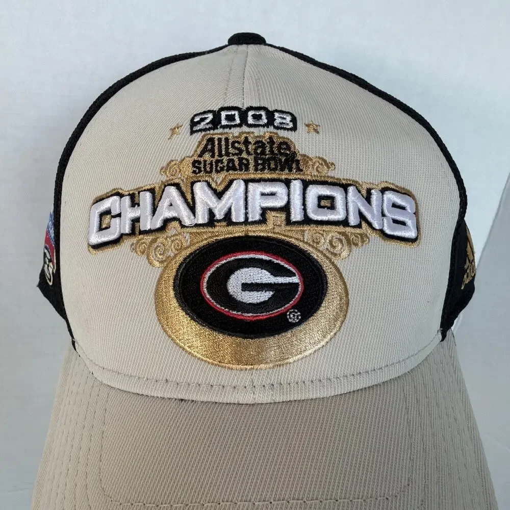 NWT 2008 Adidas Georgia Bulldogs Sugar Bowl Champions Hat Hook, And Loop OSFA